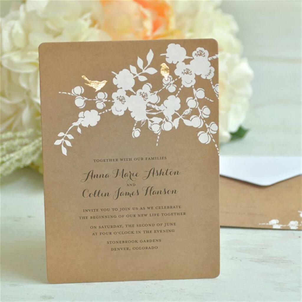 Gartner Studios® Foil Birds on Kraft Invitation